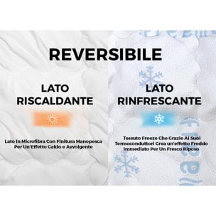 Topper Imbottito Reversibile Rinfrescante Riscaldante