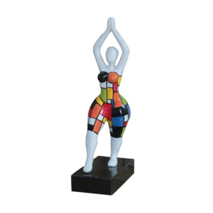 Statuette femme position yoga en résine H39 cm - YOMA