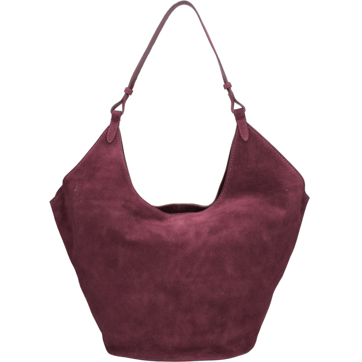 Borsa a spalla da donna - Modello Lisboa - Pelle Scamosciata - 27.0 x 38.0 x 21.5 cm