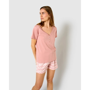 Pijama corto algodón dida rosa