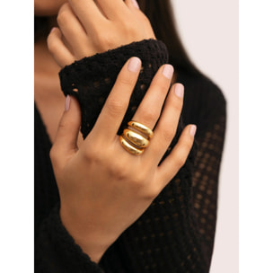 Anello Dune Aire Acciao Placcato Oro