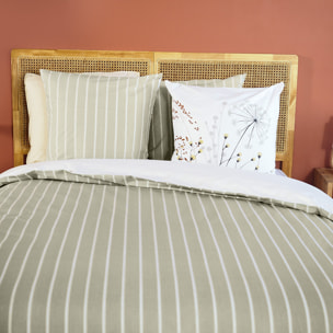 Parure housse de couette imprimé 100% coton - soliflore - blanc