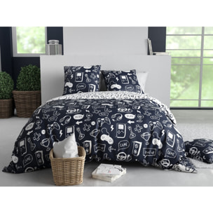 Parure Housse De Couette 2pcs 100% Coton 57 Fils GEEK