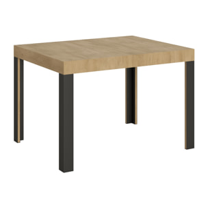 Mesa extensible 70x110/194 cm Linea Roble Natural estructura Antracita