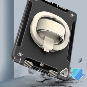 DAM Custodia Rugged Armor per iPad 10,2 pollici. 360°, serie A, seconda generazione. Con maniglia. 18,5x4x26,5cm. Colore nero