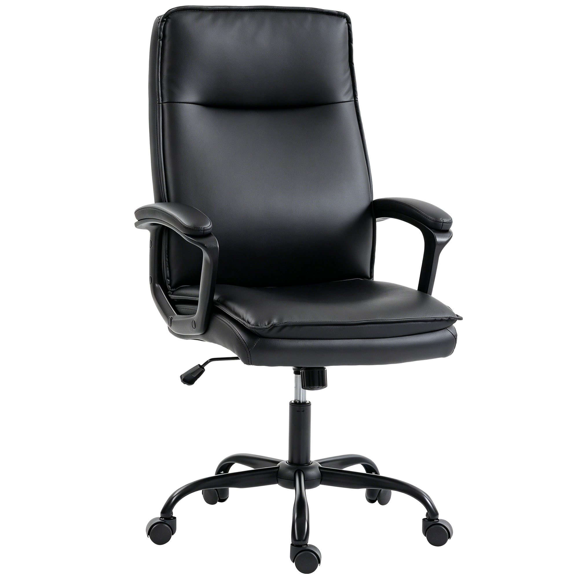 Chaise de bureau manager accoudoirs rembourrés métal synthétique noir