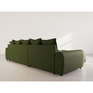 Adelaide - canapé d'angle réversible 4 places en tissu texturé - Vert