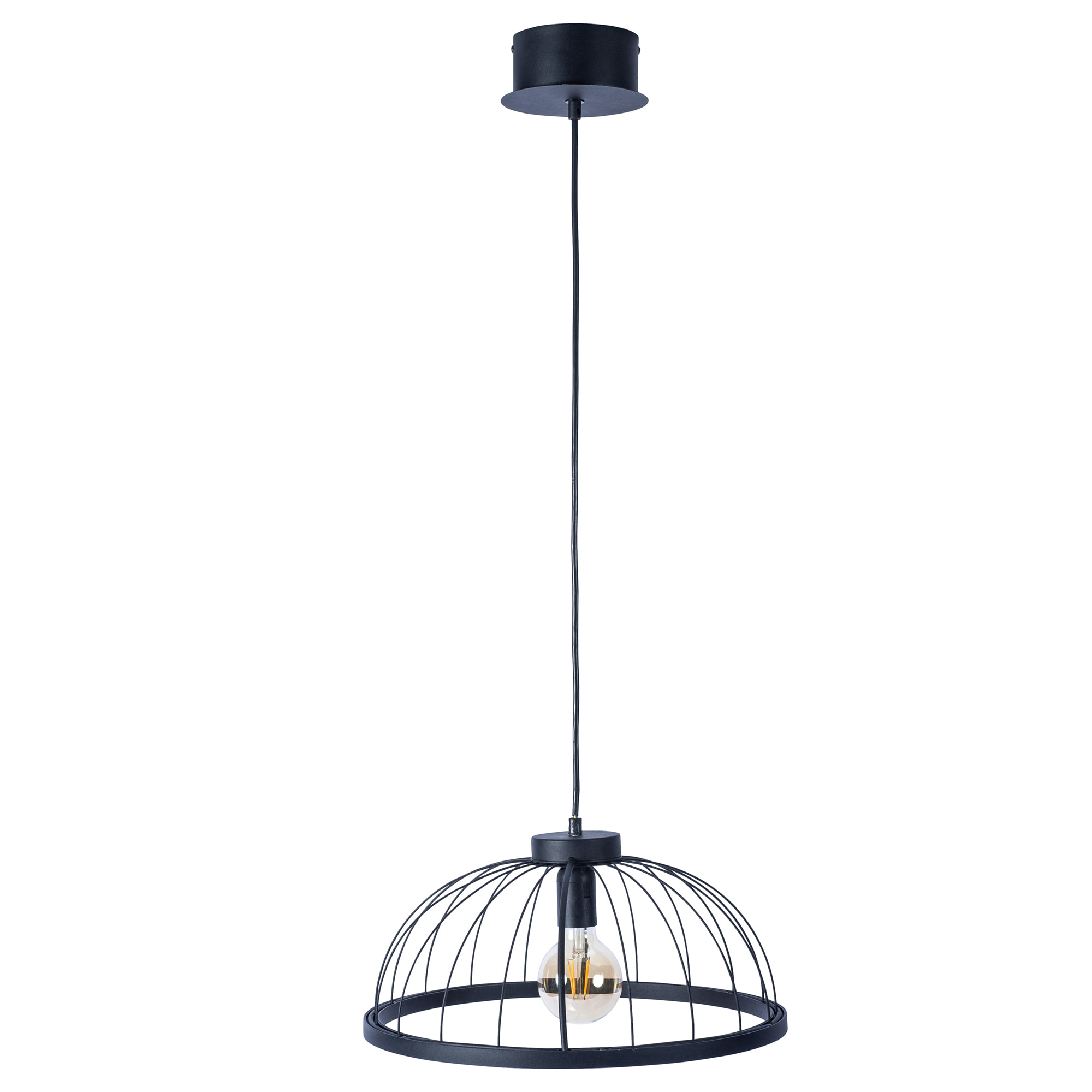 Forlight Colgante Cercle LED E27 39W Blanco Neutro - 4000K Negro para Interior de Techo en Comedor, Salón, Cocina
