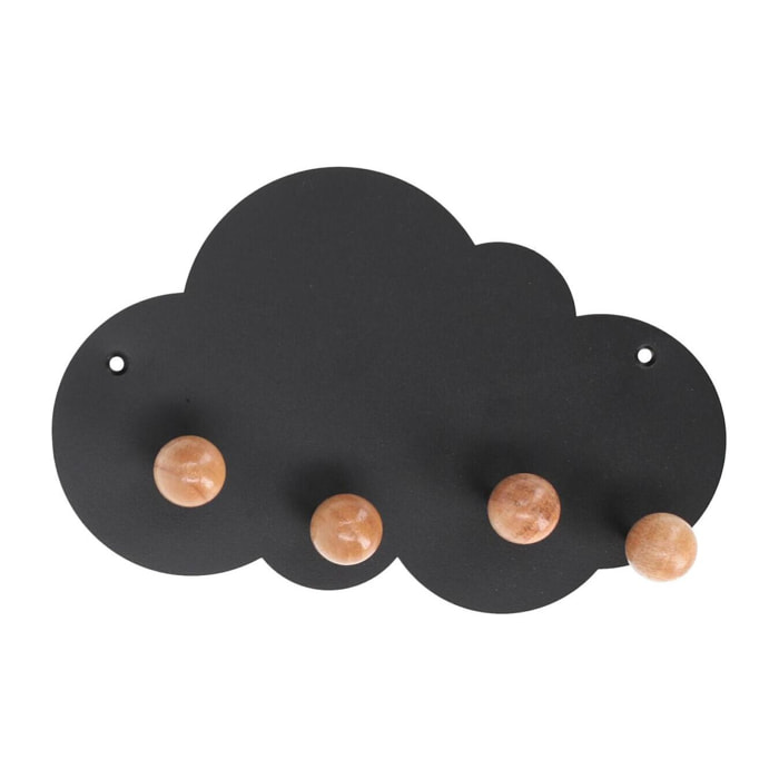 Appendino in metallo nero nuvola da 3 posti cm23x4x14