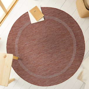 FARO - Tapis rond intérieur extérieur à motif Rouge