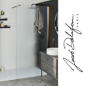 Paroi de douche Contra textile 120cm + kit profilé Laiton brossé