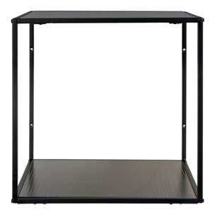 Mensola da parete Vita in acciaio e legno nera 36x36x36 cm