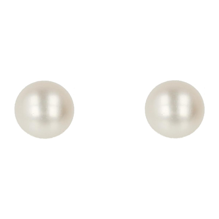Orecchini a Bottone con Perle Coltivate d'Acqua Dolce Bianche Ø 4/4.5mm
