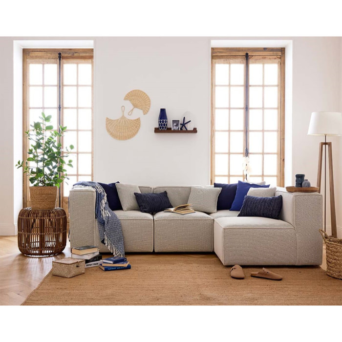 Arty - module d'assise gauche - en tissu mailles 3D - Beige