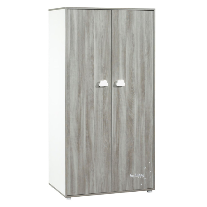 Armoire 2 portes 168x85x57cm en bois