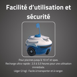 Bestway Robot piscine sans fil Guppy bleu nettoyage fond plat 10 m² max