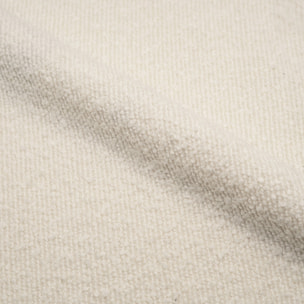 Lot de 2 chaises en tissu bouclé blanc cassé et pieds noirs - Maëlie