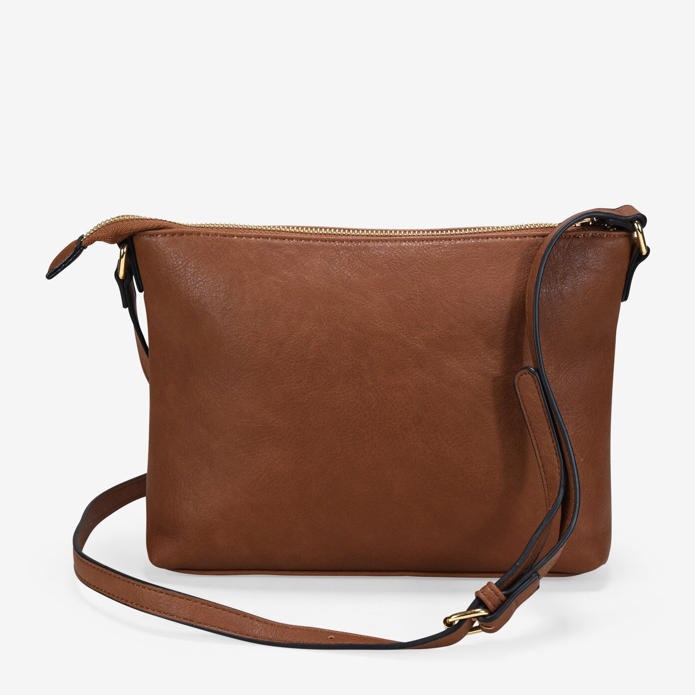 Bolso bandolera marrón con cosido