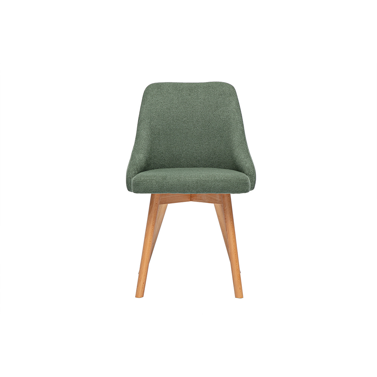 Chaises scandinaves en tissu chenille vert kaki et bois clair (lot de 2) HASTA