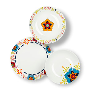 Servizio piatti 12 pezzi Excelsa – Tex Mex, Porcellana Multicolore