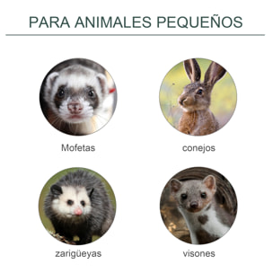 Trampa para Animales Vivos con Puerta Jaula de Captura Metálica con Asa para Conejos Visones Pequeños 60x18x20 cm Verde Oscuro