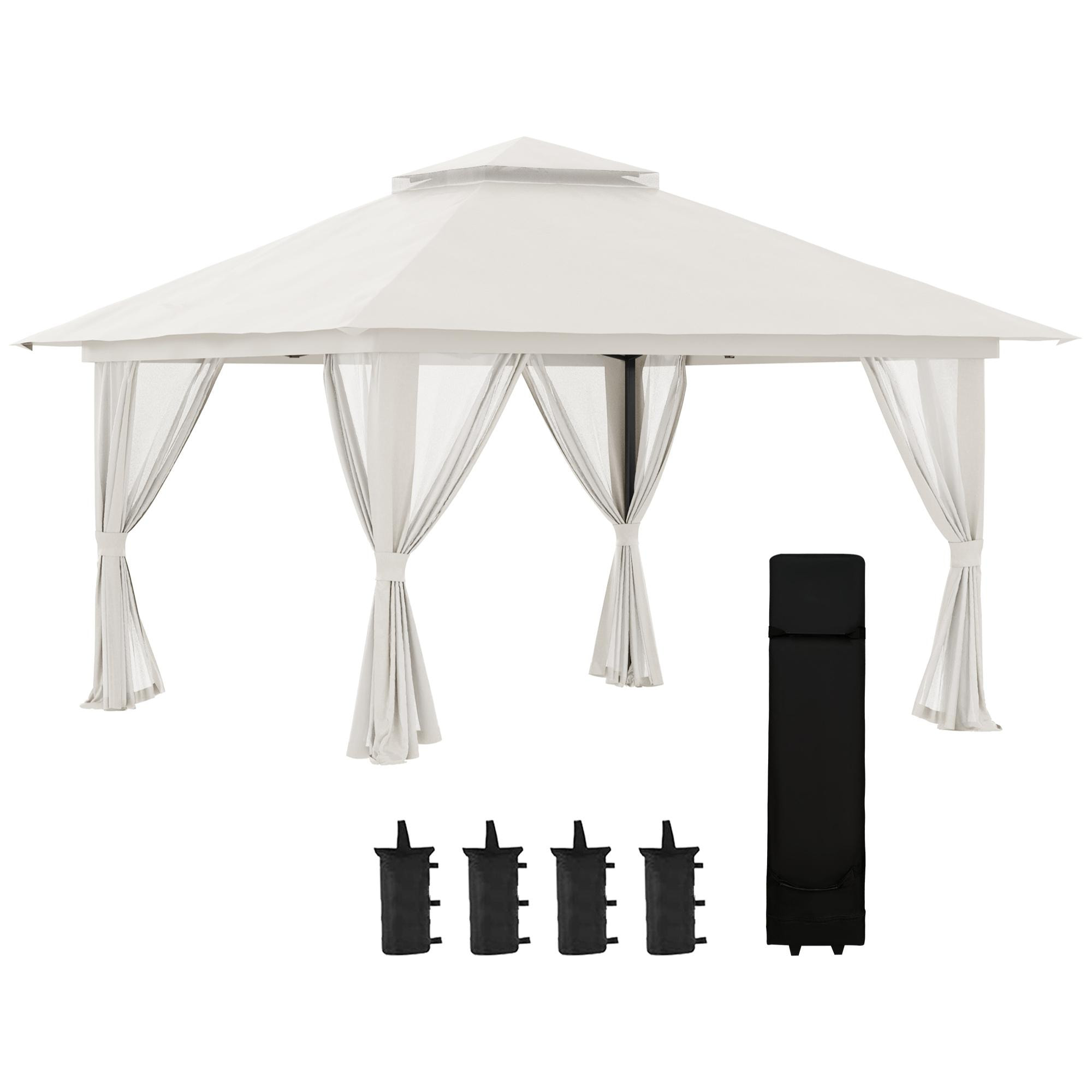 Carpa Plegable Pop-up 3,92x3,92x2,83 m con Altura Ajustable Protección UV50+