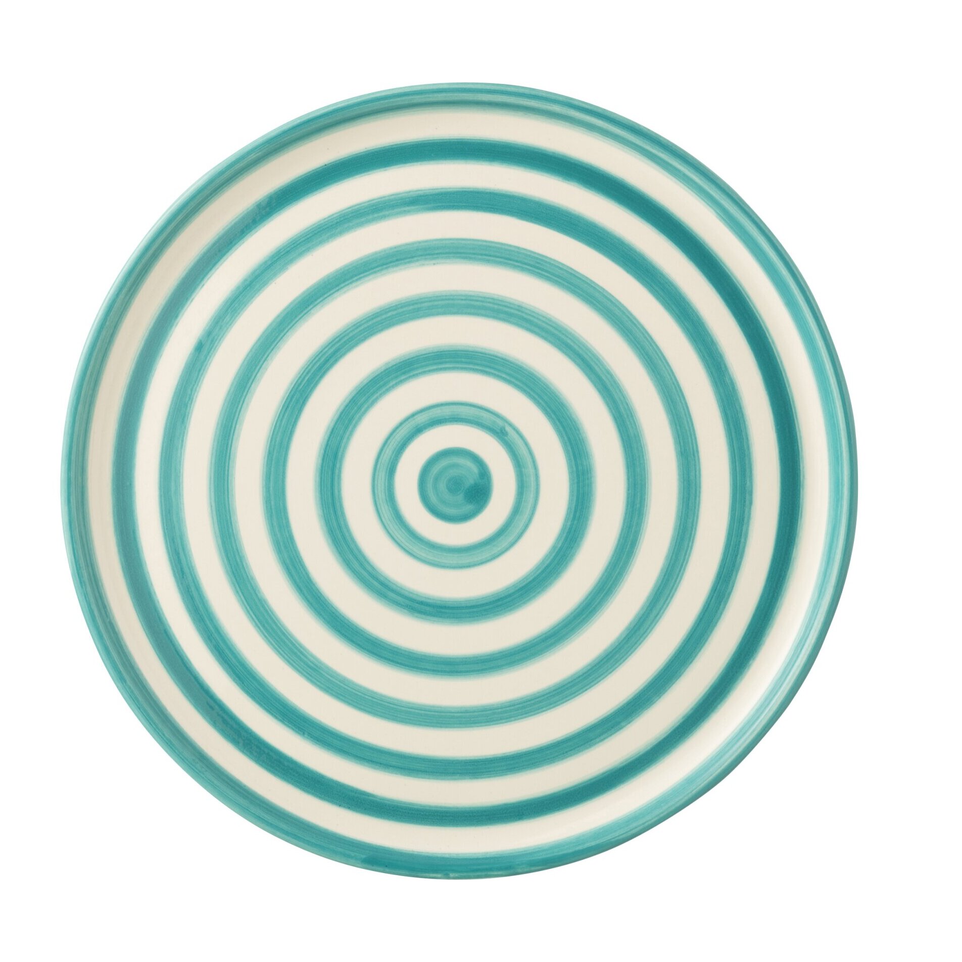 J-Line assiette Granada Stripes - céramique - blanc/aqua