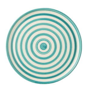 J-Line assiette Granada Stripes - céramique - blanc/aqua