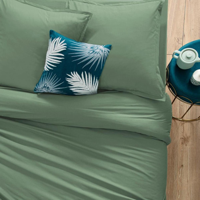 Drap plat "Carina" en coton 180x290cm vert céladon