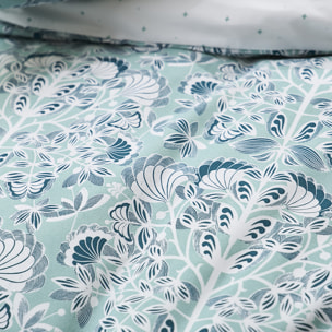 Parure de lit Housse de couette + Taie carrée en percale de coton, IMPÉRIAL, Bleu