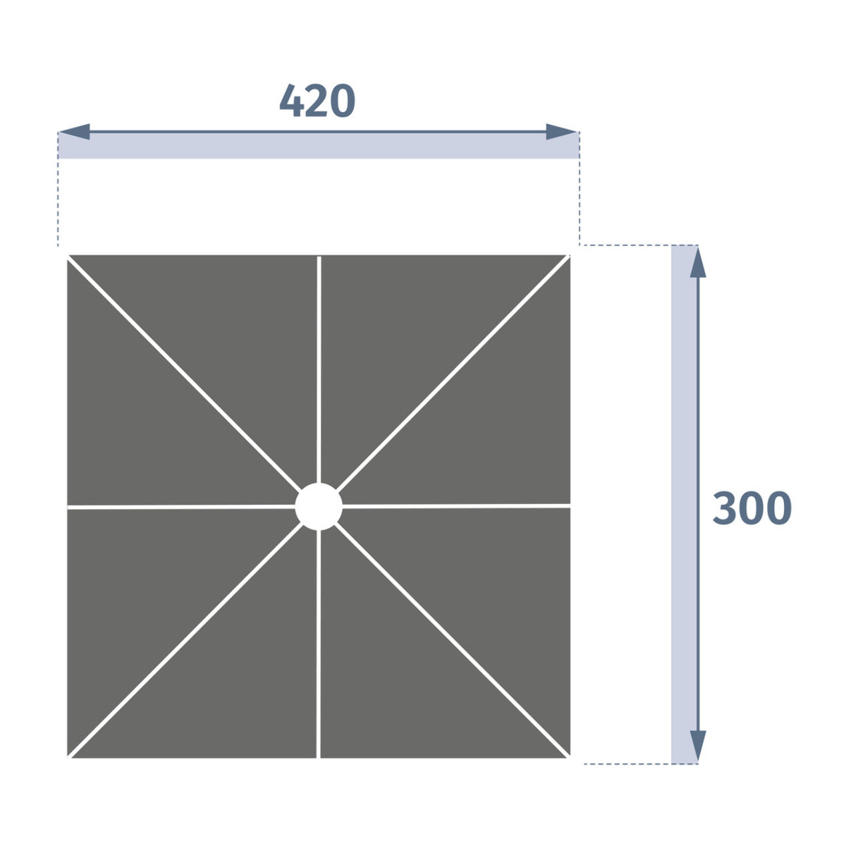 Toile de parasol "Tikeo" platine 4,2x3 m