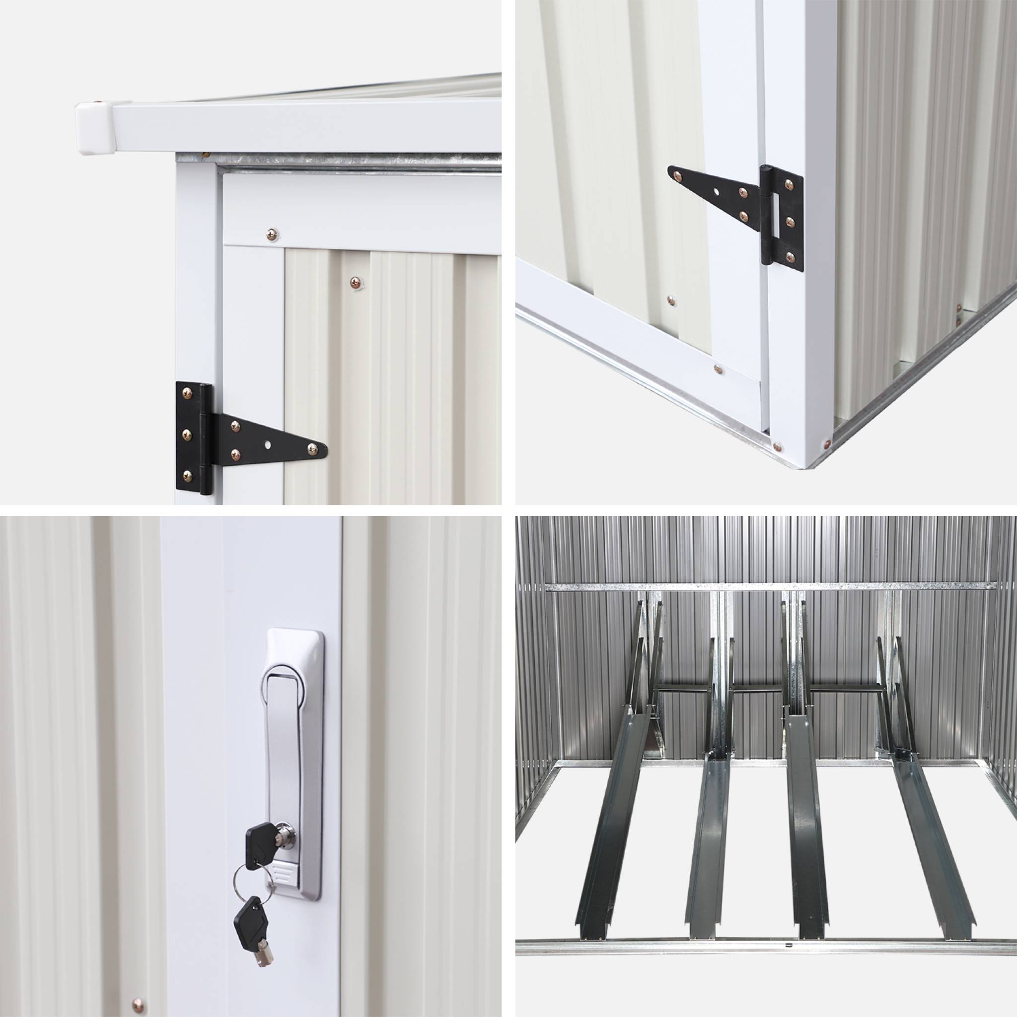 Abri à vélo acier galvanisé avec kit d'ancrage - 4 vélos NAVE