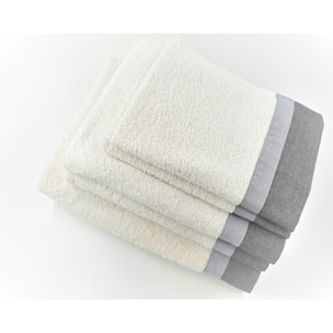 Set Spugna VARAZZE 5 Pezzi: 2 Viso+2 Ospite + 1 Telo Bagno - 450 gr/m² - 100% Puro Cotone