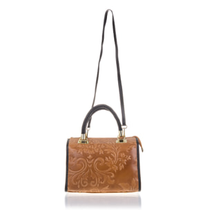 Faenza Borsa tote Donna.Pelle autentica Scamosciata Incisa Fiori