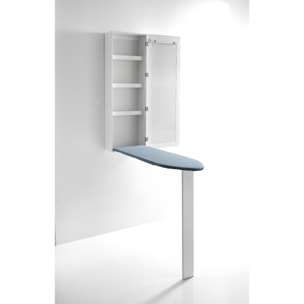 Accessoire mural avec planche à repasser Tomasucci PRATIKO, en MDF et verre, blanc, 40 × 18 × 120 cm
