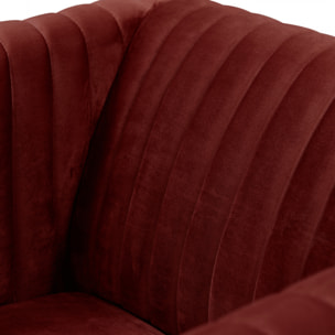 Fauteuil Gatsby en velours bordeaux