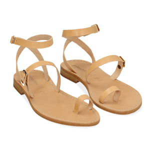 Sandalias de piel de vacuno beige