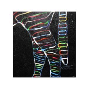 Peinture sur toile 120 cm cadre décoratif mural noir zèbre multicolore - ZEBRA