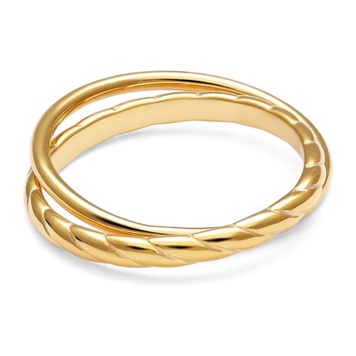 Anello Story Acciao Placcato Oro