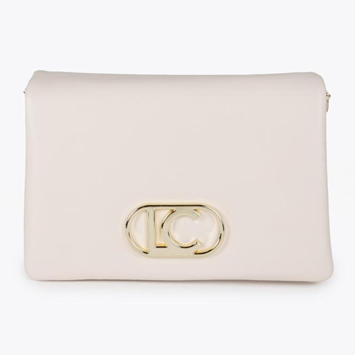 Borsa a tracolla in ecopelle con tre scomparti e patta