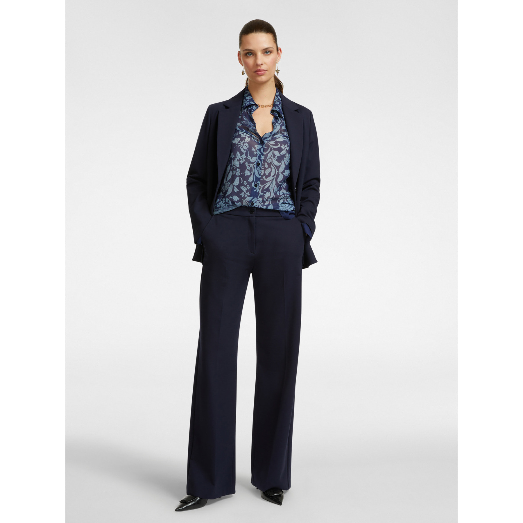 Elena Mirò - Pantalones masculinos de punto Milano - Azul