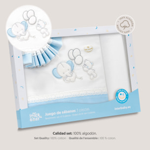 Triptico Coche Oso Elefante Globos Bco/Azul