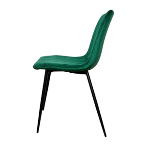 Chaise à rayures velours vert sapin (lot de 2) MALANG