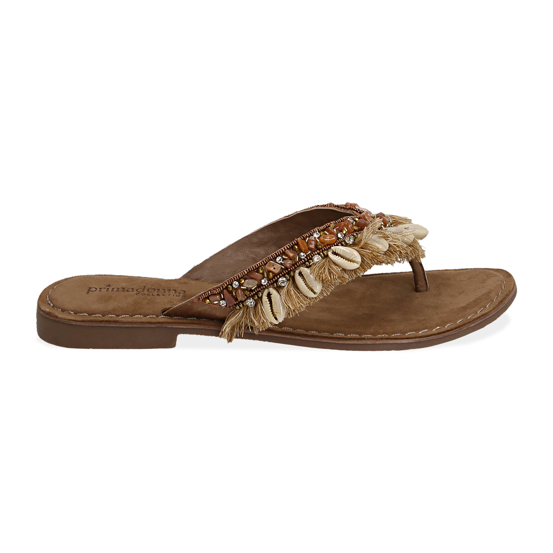 Chanclas de raso topo con conchas