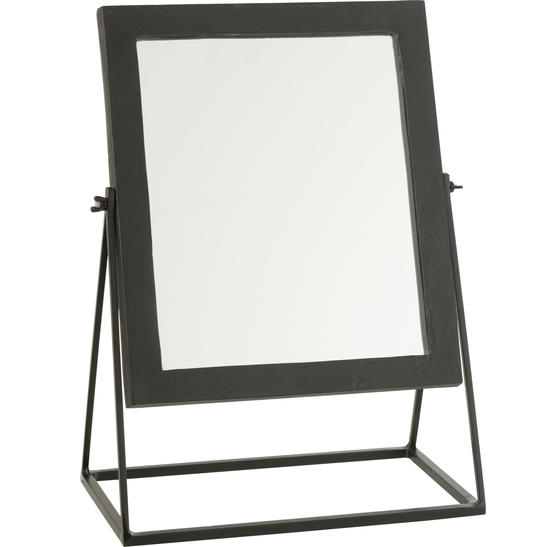 J-Line miroir Carré sur pied - métal - noir - 34 x 20 cm