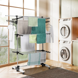 Séchoir Optima noir et blanc 3 niveaux - 30m d'étendage