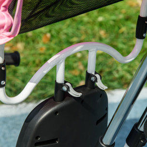 Triciclo Evolutivo para Bebés 6 en 1 Triciclo para Niños de 1-5 Años Bicicleta para Niños con Toldo Plegable Mango Telescópico Desmontable Cinturón de Seguridad y Cesto 95x50x106 cm Rosa