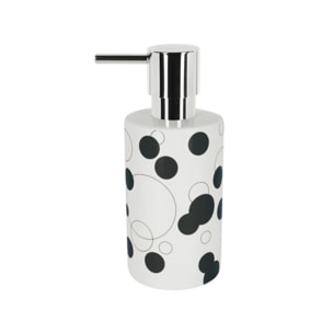 Distributeur de savon Porcelaine TUBE BUBBLES Noir & Blanc Spirella
