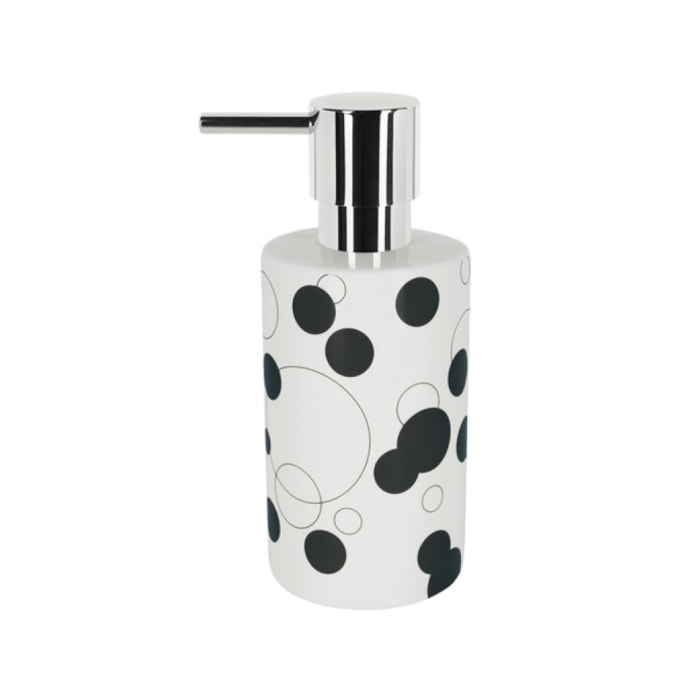 Distributeur de savon Porcelaine TUBE BUBBLES Noir & Blanc Spirella