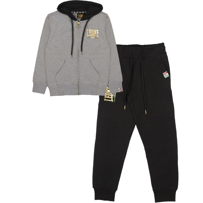 Chándal infantil con capucha Leone Chándal Gold Boy con cremallera completa